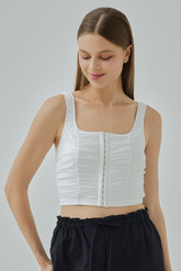 Briella Ruched Mesh Corset Crop Top